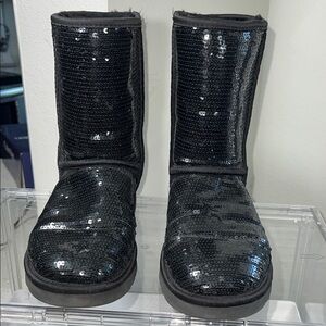 UGG Black Sequin Short Boots